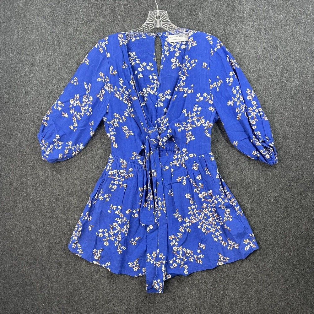 Anthropologie Blue Floral Jumpsuit